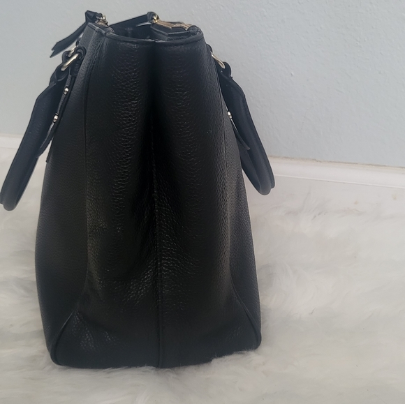 Kate Spade Black Leather Leighann Satchel / Tote Handbag (Mulberry Street) - Picture 4 of 14